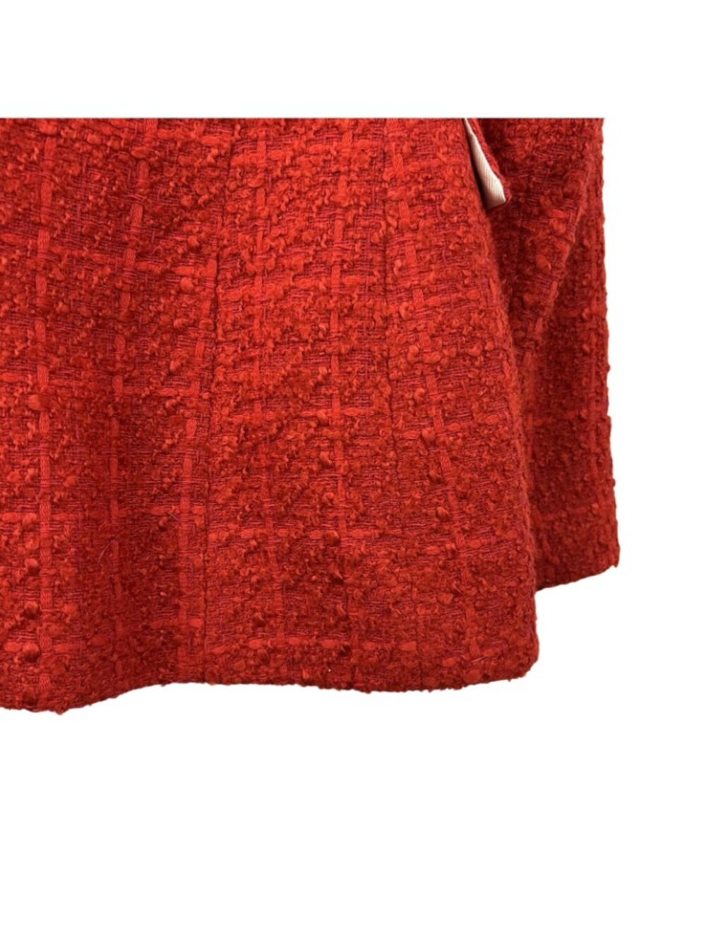 ZARA Red Tweed Boucle Double Breasted Blazer Jacket Womens XS Textured Cotton - Picture 12 of 16